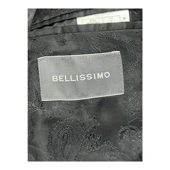 Bellissimo Blazer Mens 38 Black Modern Fit Jacket Polyester Rayon Lined Classic - Picture 6 of 8